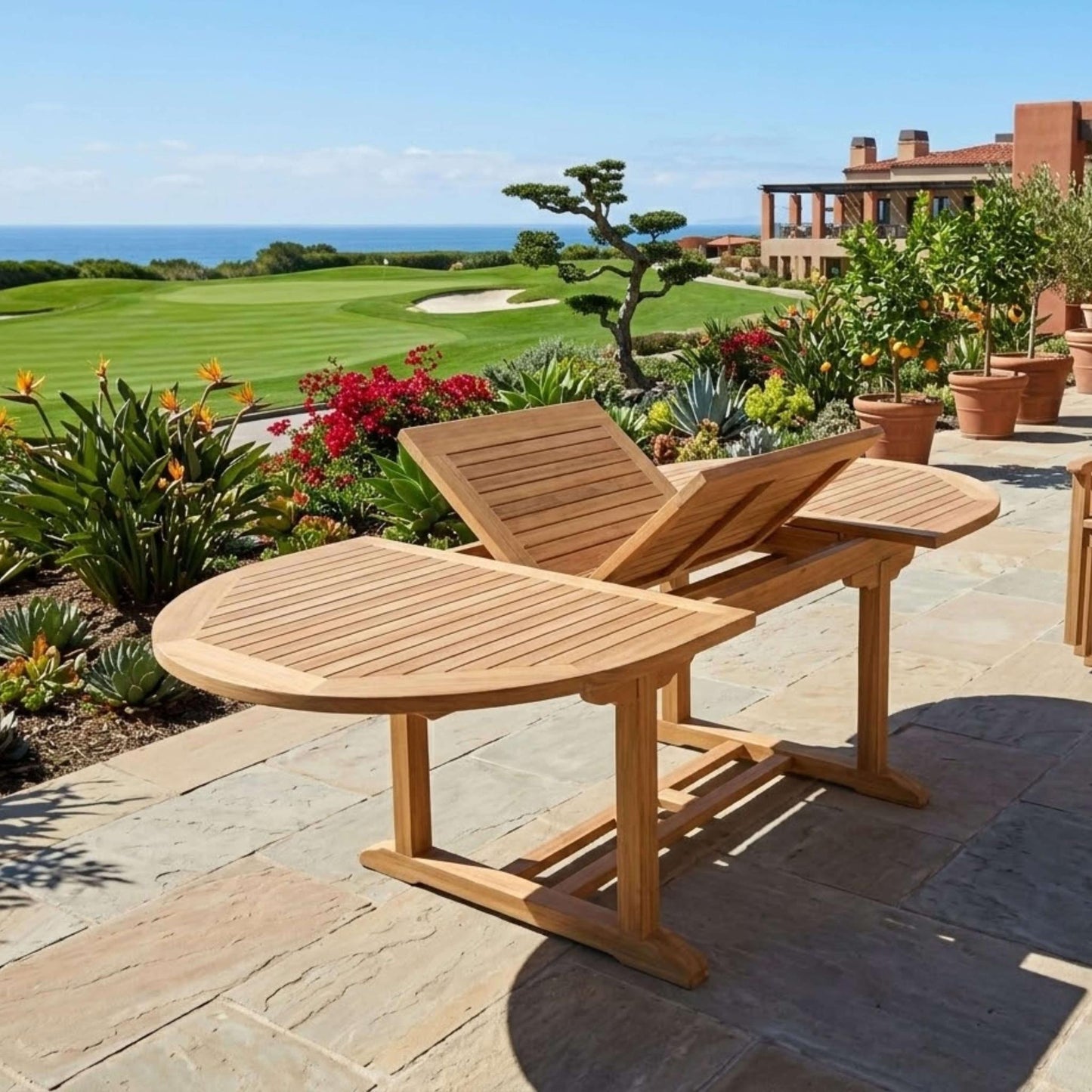 Anderson Teak Bahama Sahara 7-Piece 87" Oval Dining Set