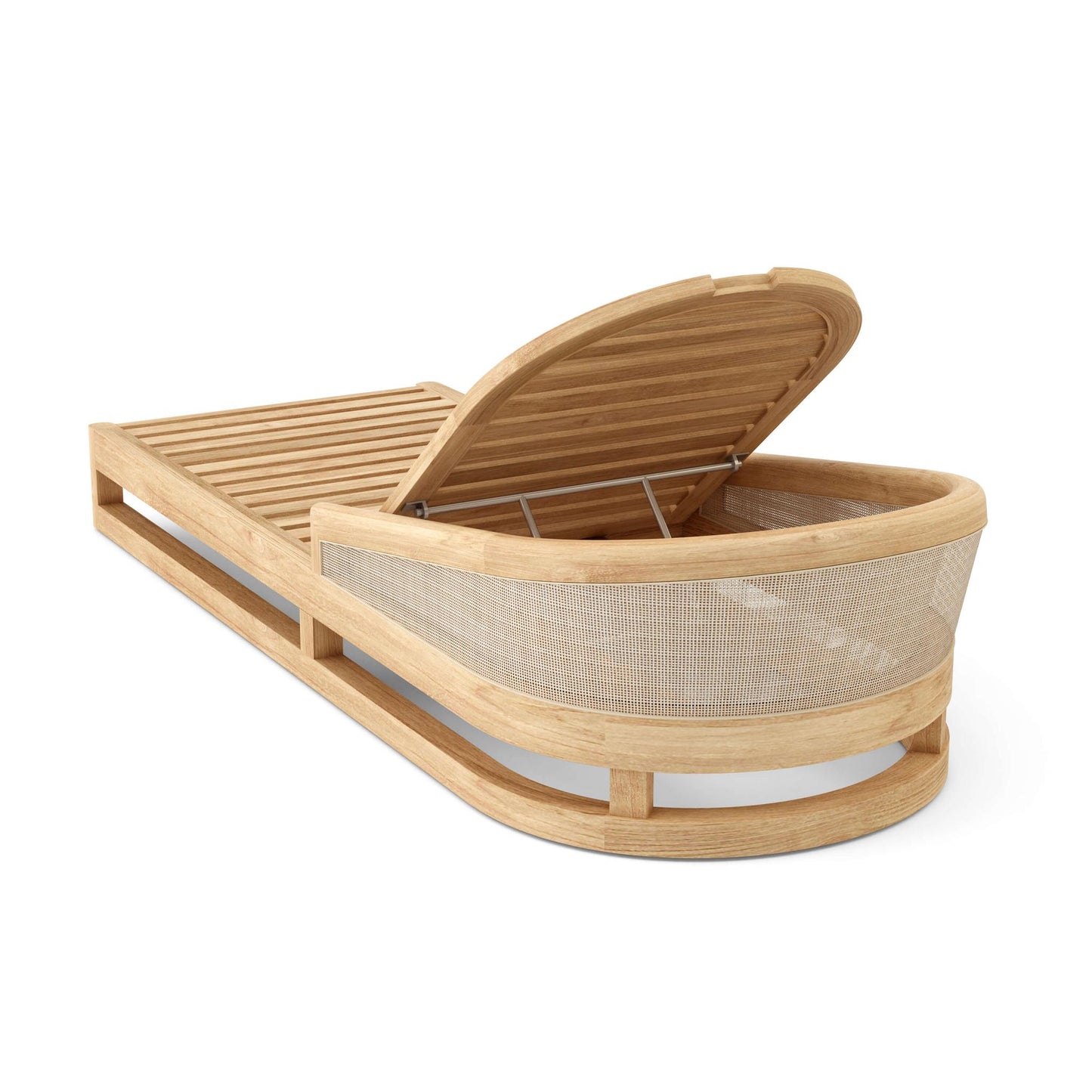 Anderson Teak Catania Chaise Sun Lounger with Canvas Natural Cushion