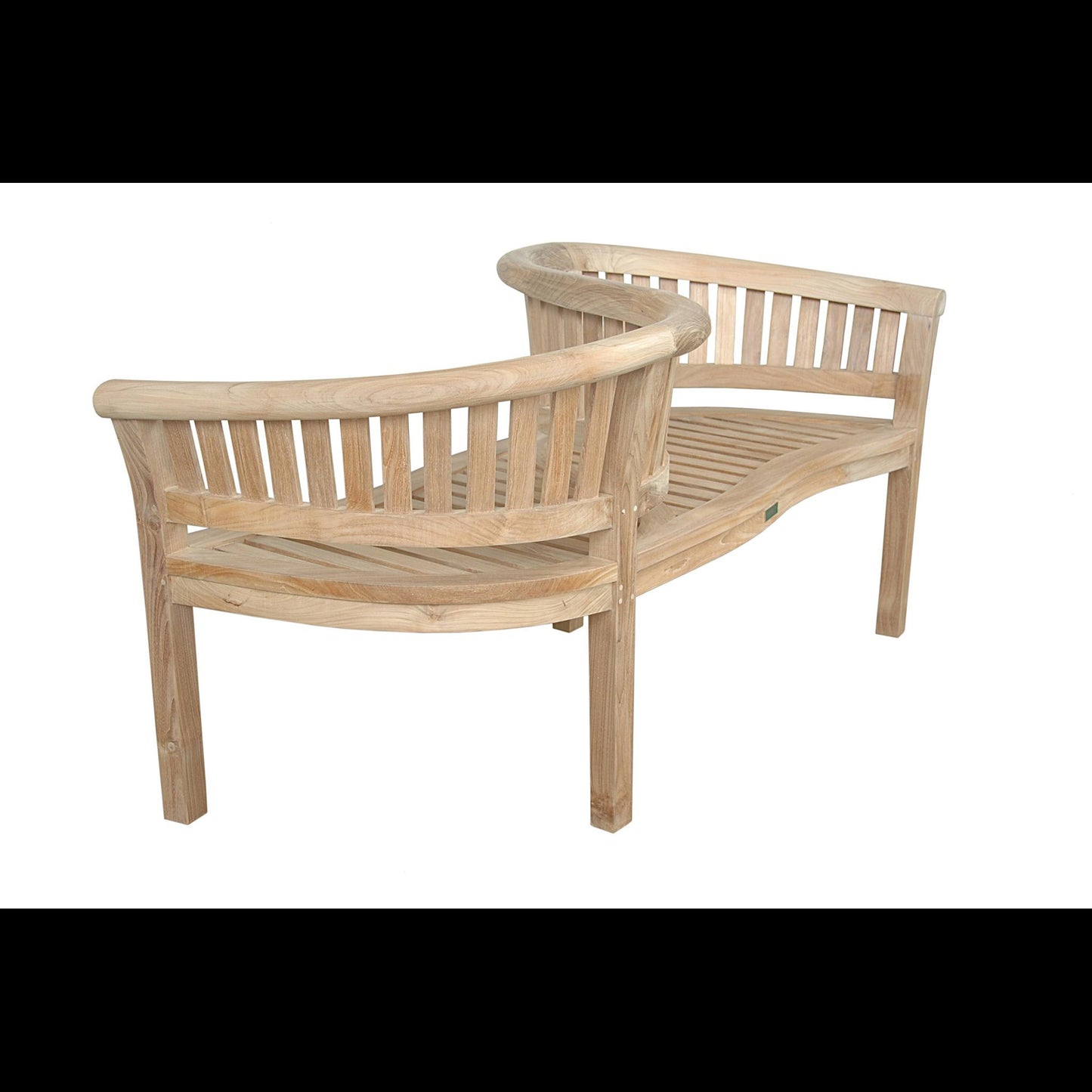 Anderson Teak Curved Love Seat Bench with Cast Slate Cushion