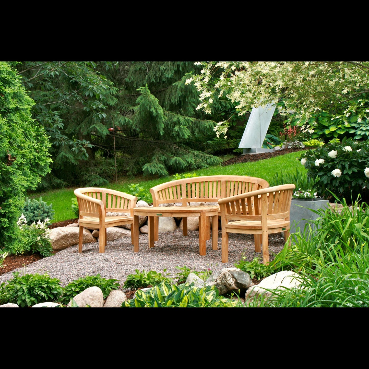 Anderson Teak Curved 3 Seater Extra Thick Bench