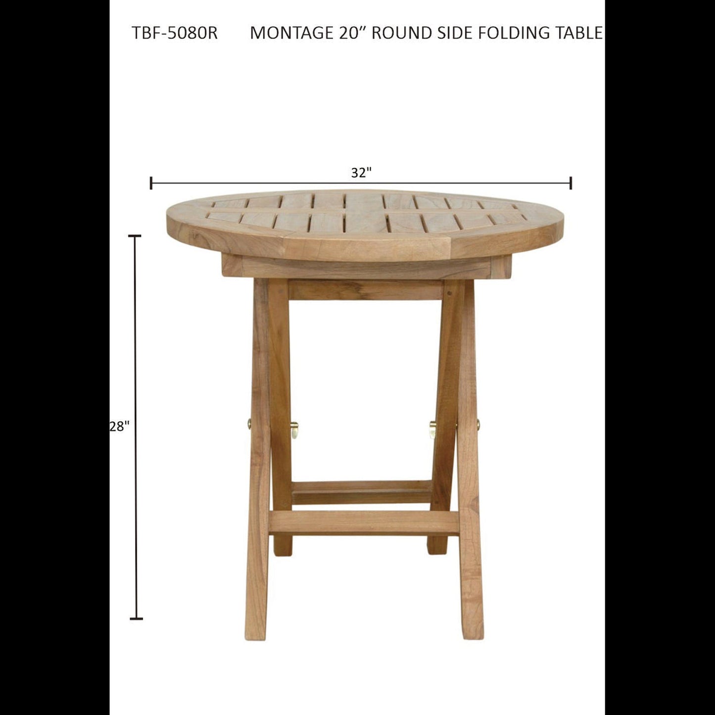 Anderson Teak Montage 20" Round Folding Table