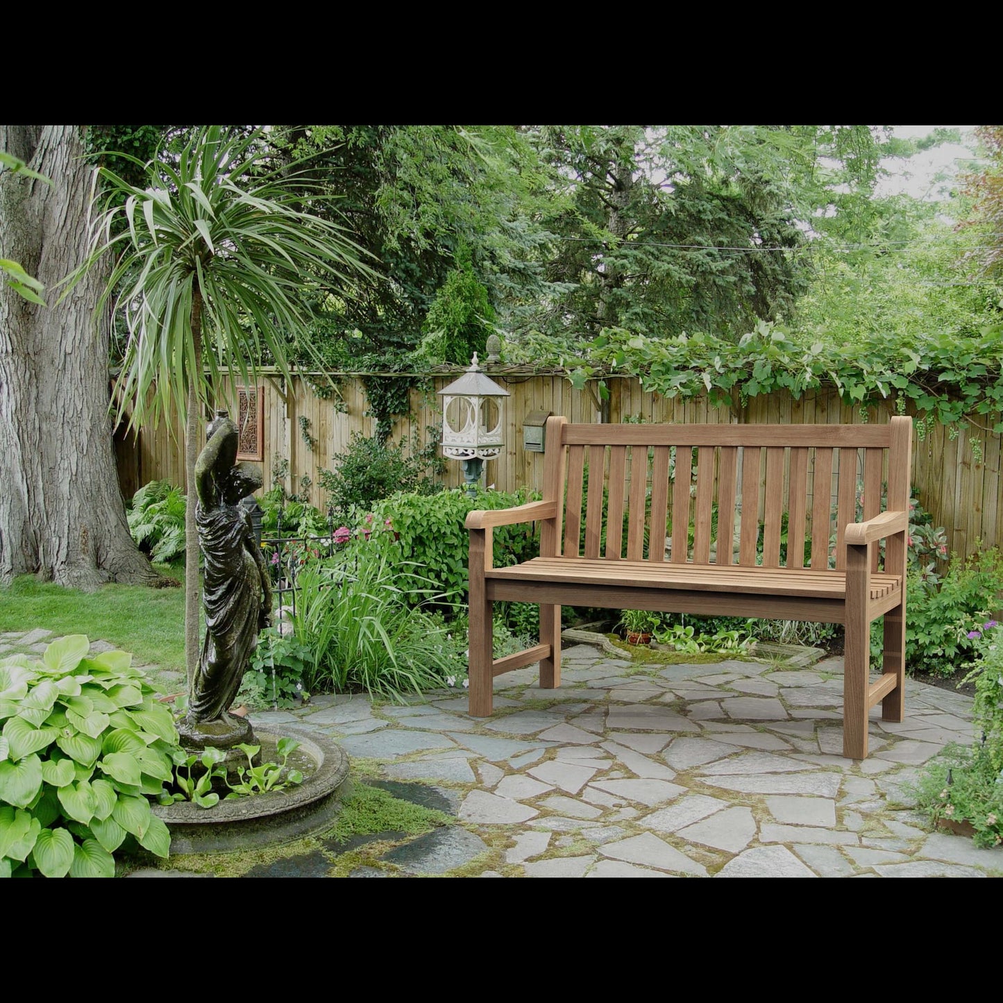 Anderson Teak Classic 2 Seater Bench with Canvas Natural Cushion