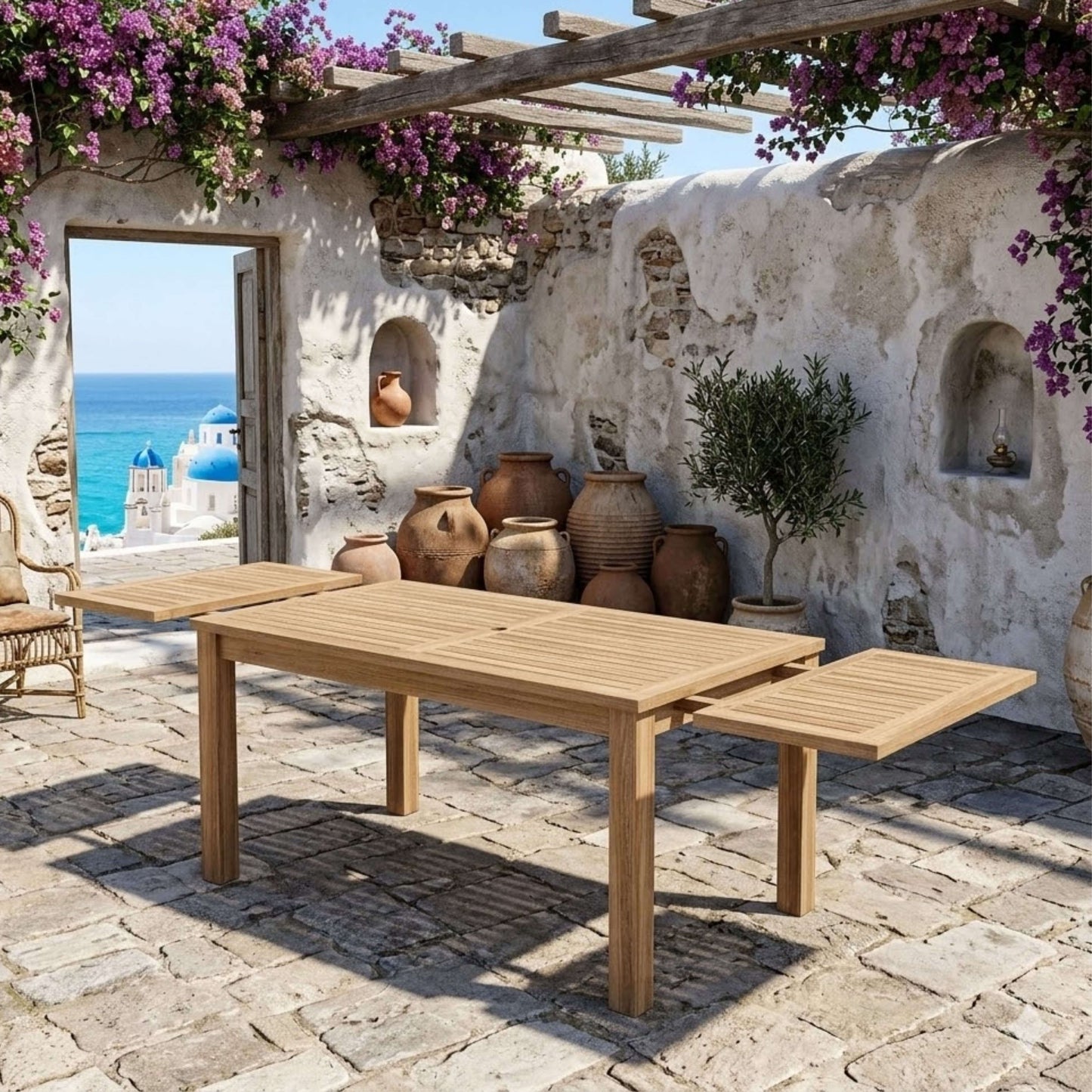 Anderson Teak Bahama Katana 7-Piece Dining Set with Cast Slate Cushions