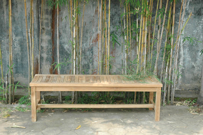 Anderson Teak Casablanca 3-Seater Backless Bench with Canvas Natural Cushion