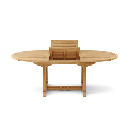 Anderson Teak Bahama Sahara 7-Piece 87" Oval Dining Set with Cast Slate Cushions