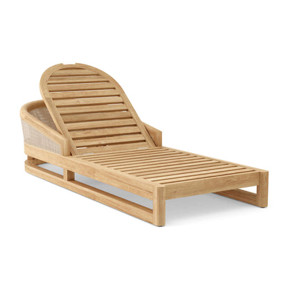 Anderson Teak Catania Chaise Sun Lounger with Canvas Natural Cushion