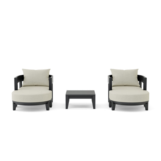 Anderson Teak Coronado 5-Piece Aluminum Deep Seating Set with Canvas Natural Cushions