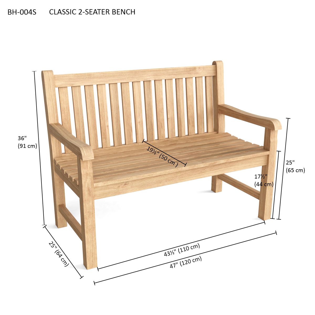 Anderson Teak Classic 2 Seater Bench