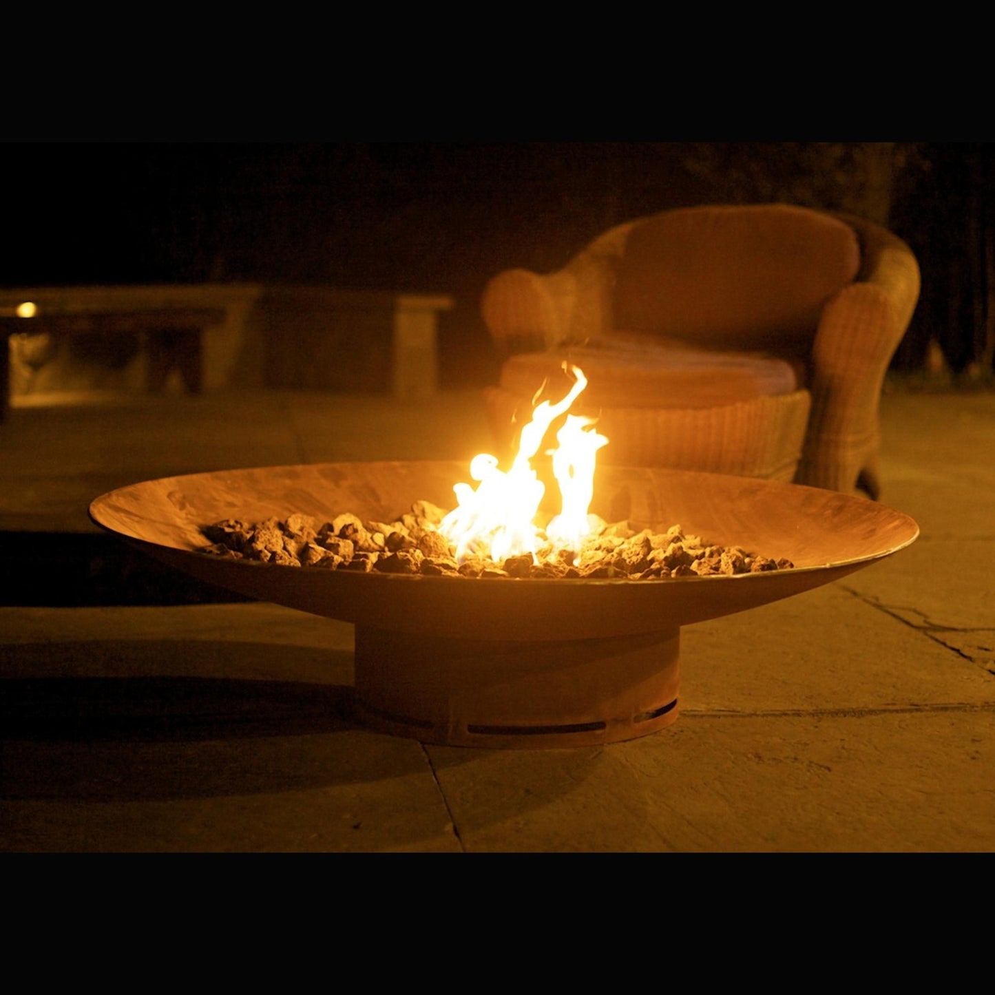 Fire Pit Art 48" Asia Natural Gas Match Lit Steel Fire Pit