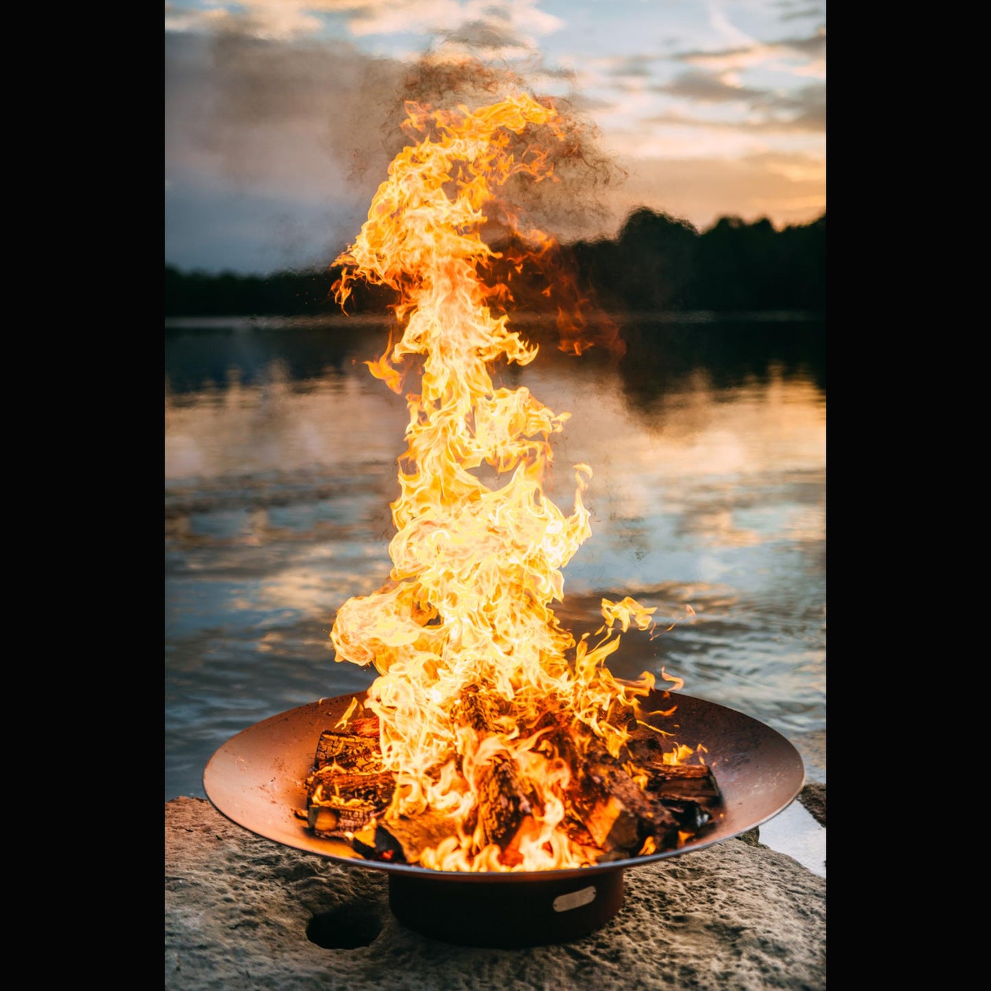 Fire Pit Art 48" Asia Propane Electronic Ignition Steel Fire Pit