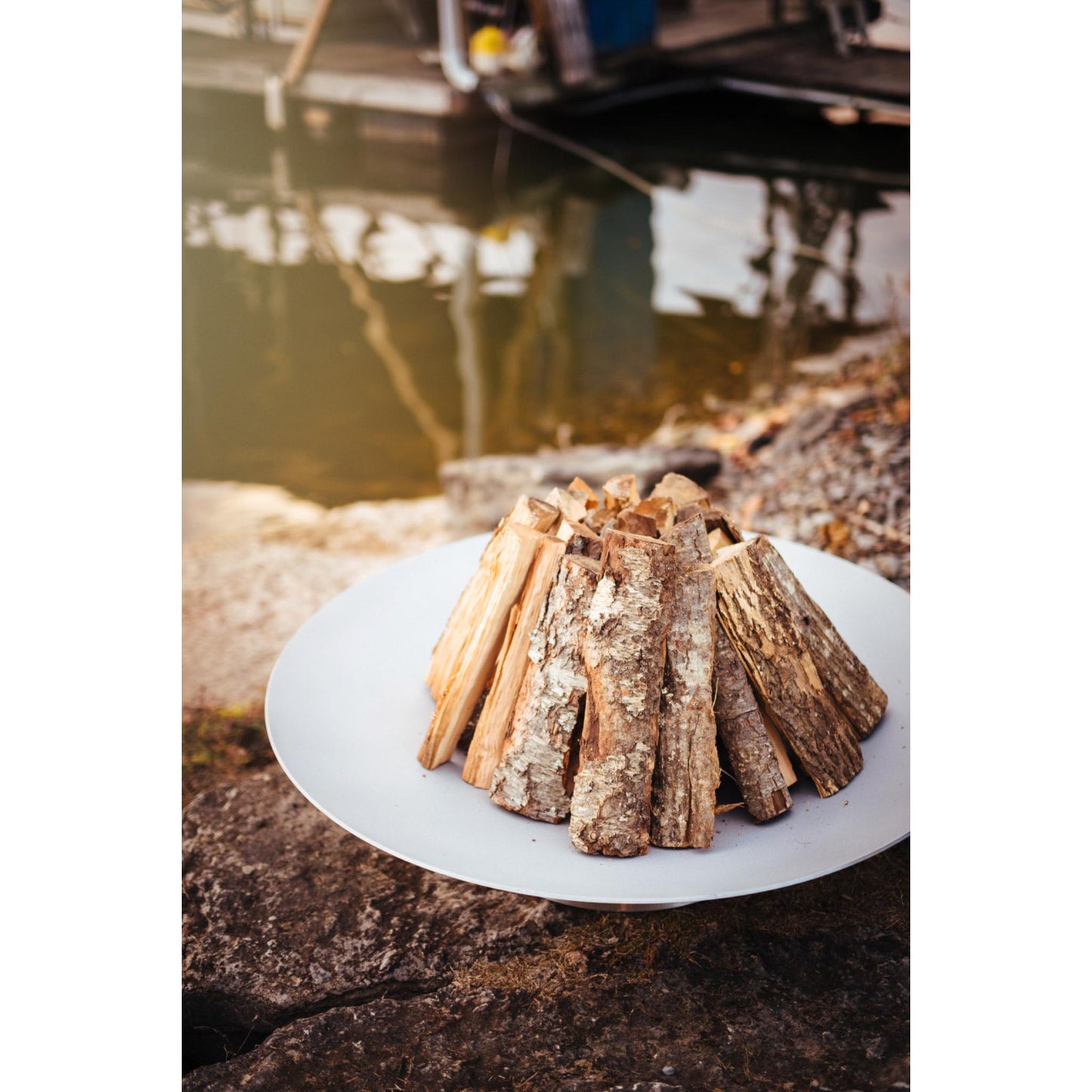 Fire Pit Art 46" Bella Vita Natural Gas Match Lit Fire Pit