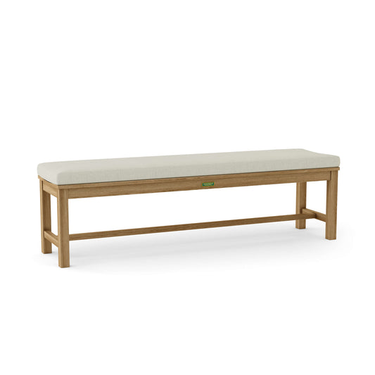 Anderson Teak Casablanca 4-Seater Backless Bench with Canvas Natural Cushion