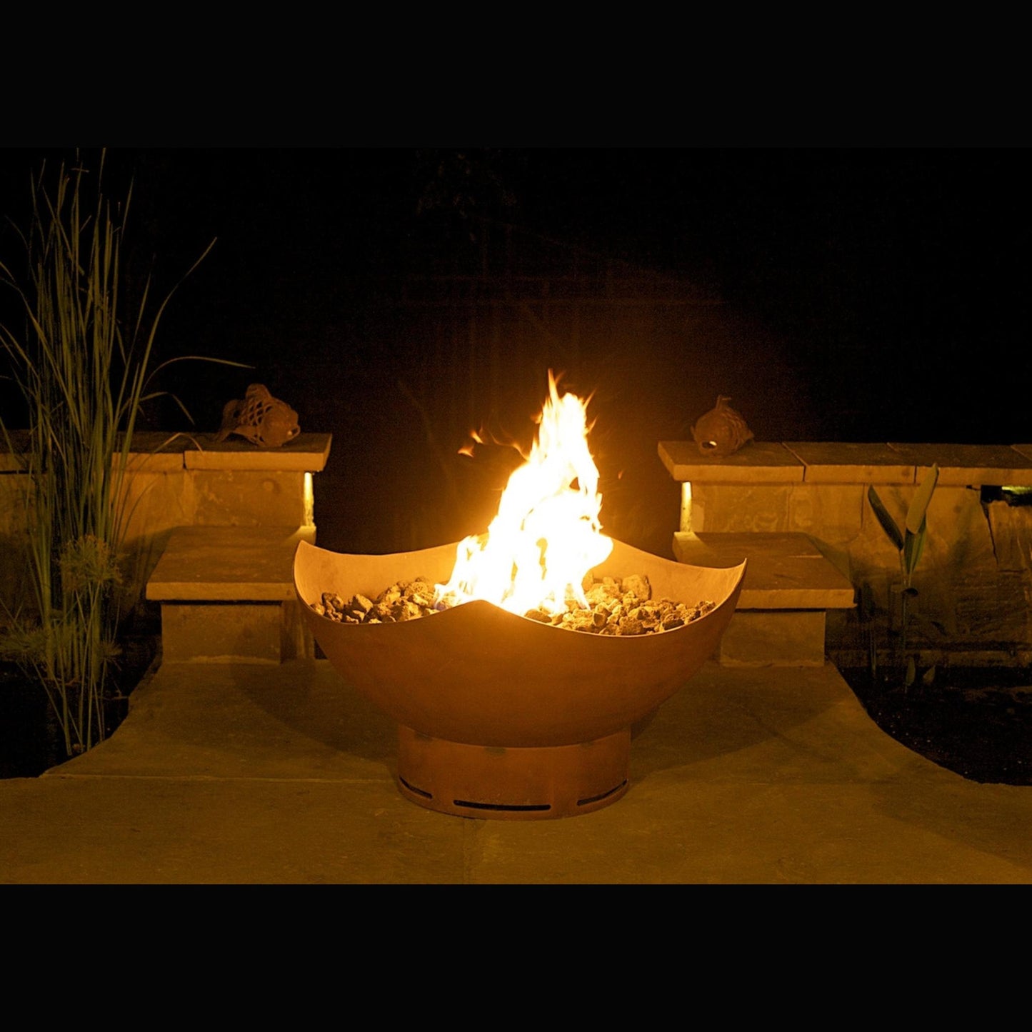 Fire Pit Art Manta Ray Natural Gas Electronic Ignition Fire Pit