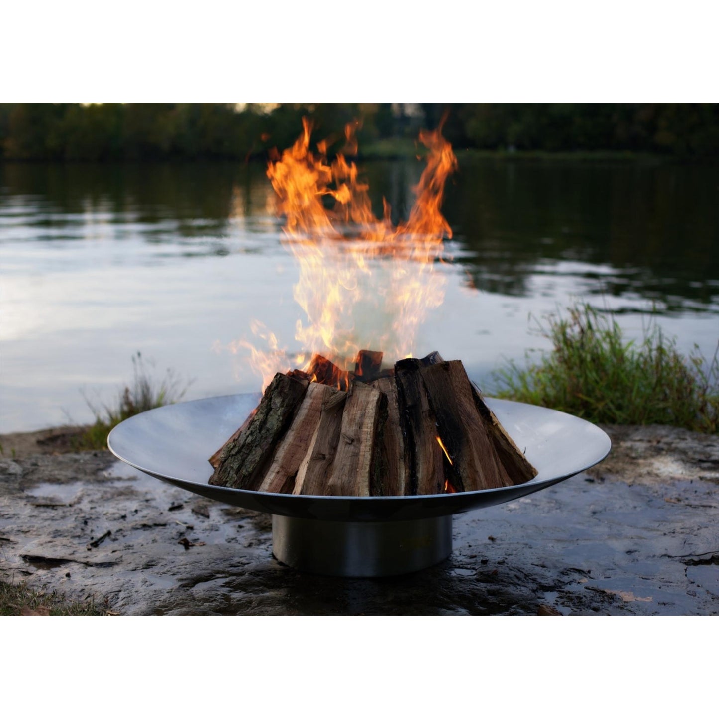 Fire Pit Art 46" Bella Vita Natural Gas Match Lit Fire Pit