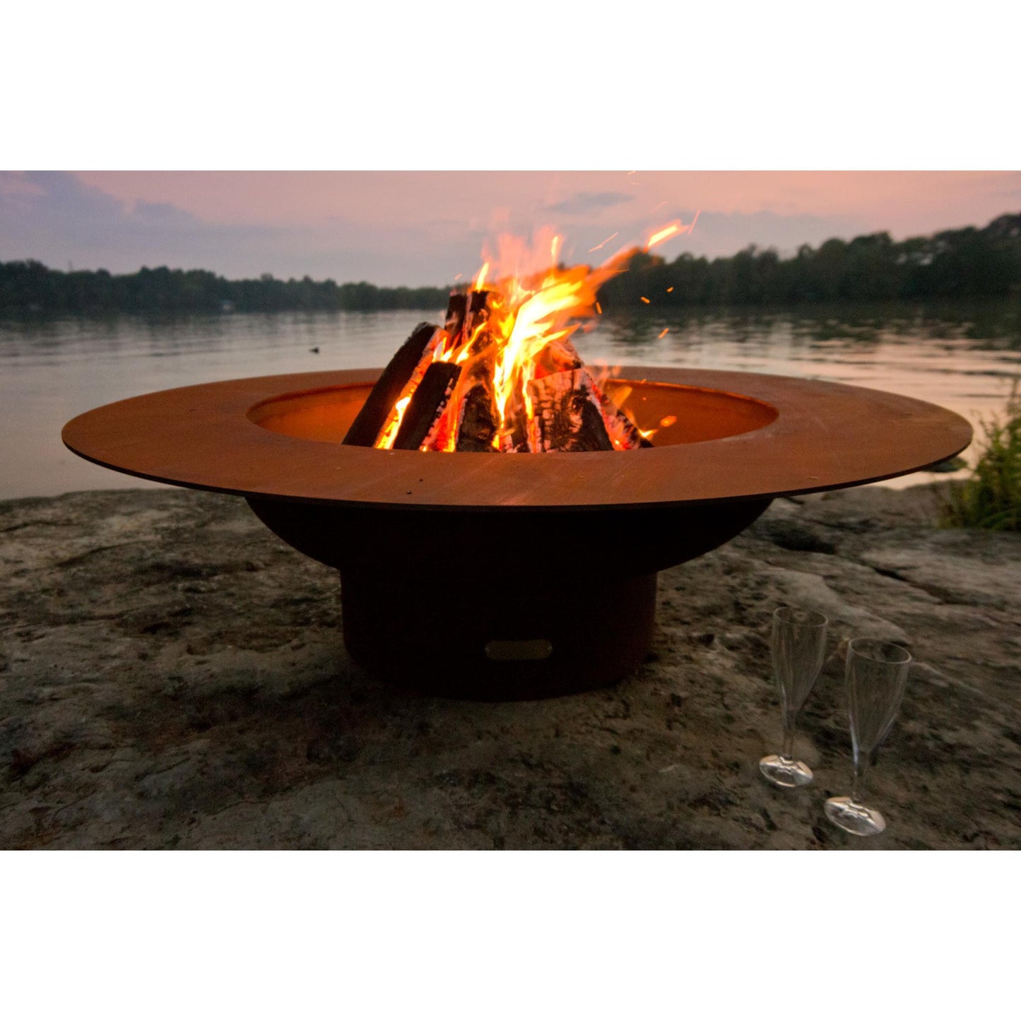 Fire Pit Art Magnum With Lid Propane Electronic Ignition Fire Pit