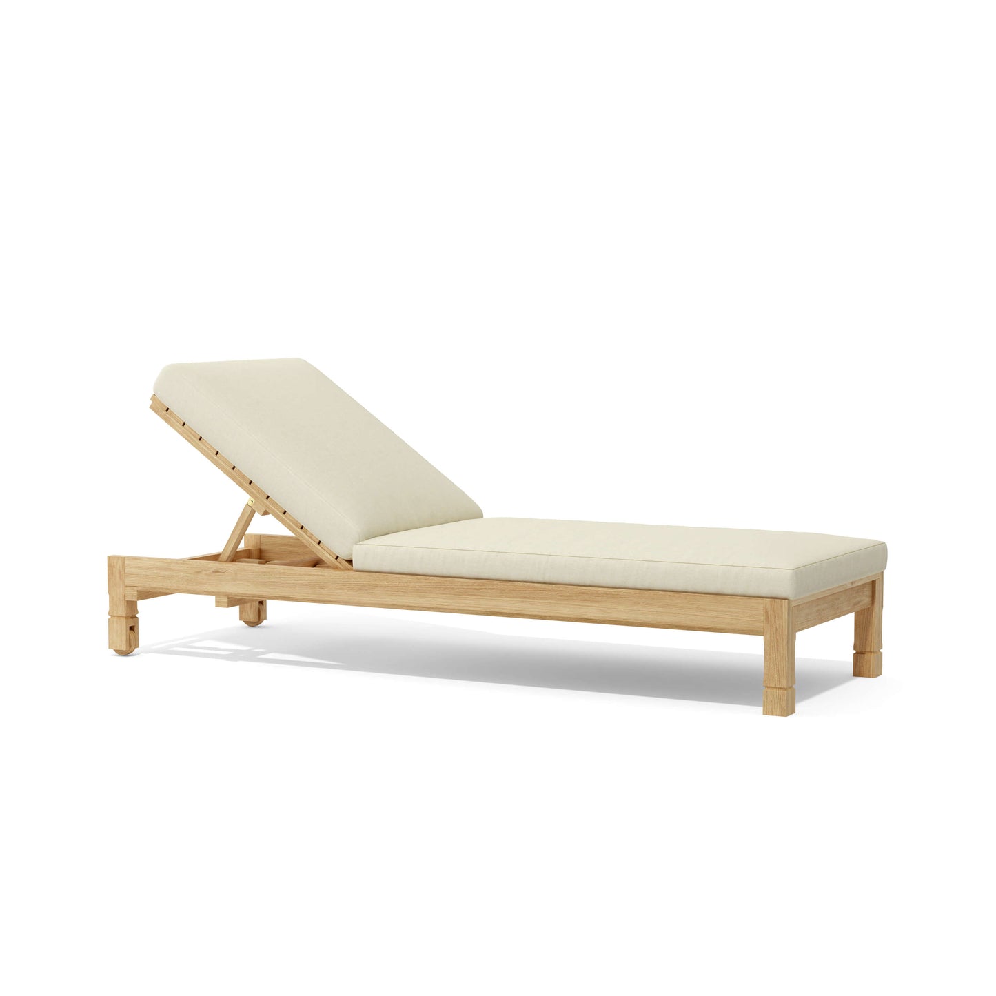 Anderson Teak SouthBay Sun Lounger with Canvas Natural Cushion