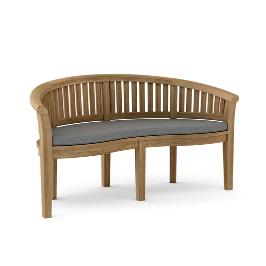 Anderson Teak Curved 3 Seater Extra Thick Bench with Cast Slate Cushion