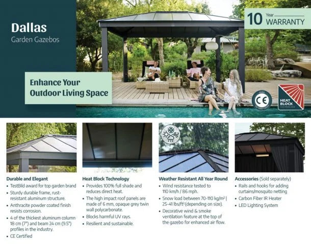 Canopia by Palram Dallas 14' x 20' Grey Gazebo