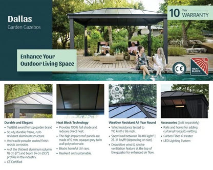 Canopia by Palram Dallas 14' x 20' Grey Gazebo