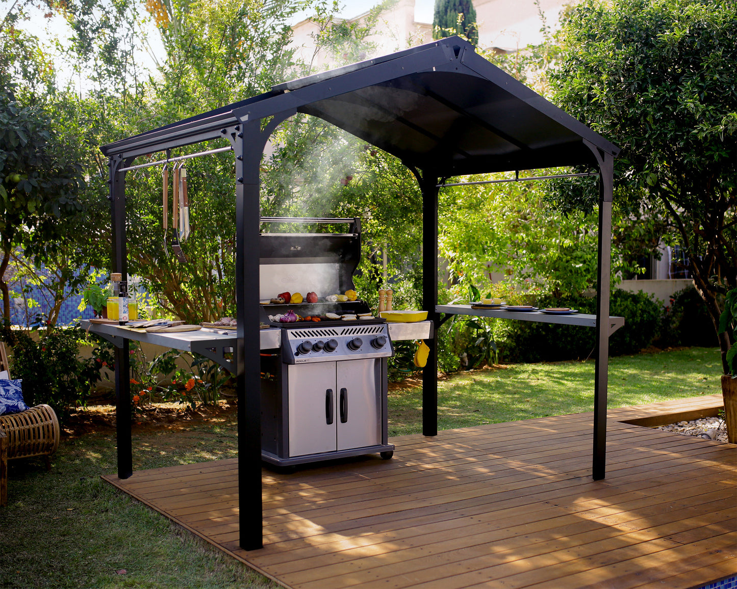 Canopia by Palram Austin 6' x 8' Black/Grey Grill Gazebo