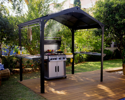 Canopia by Palram Austin 6' x 8' Black/Grey Grill Gazebo