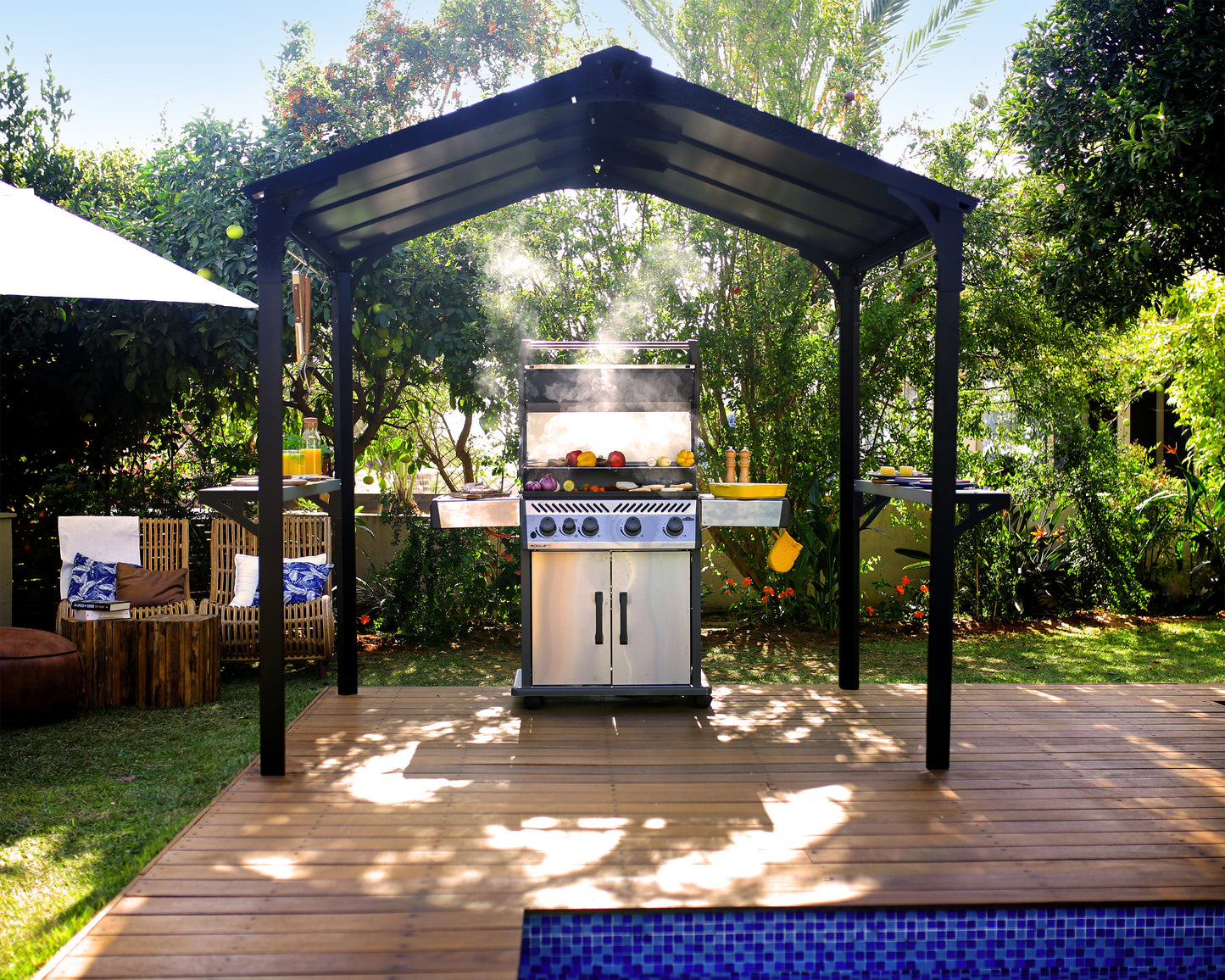 Canopia by Palram Austin 6' x 8' Black/Grey Grill Gazebo