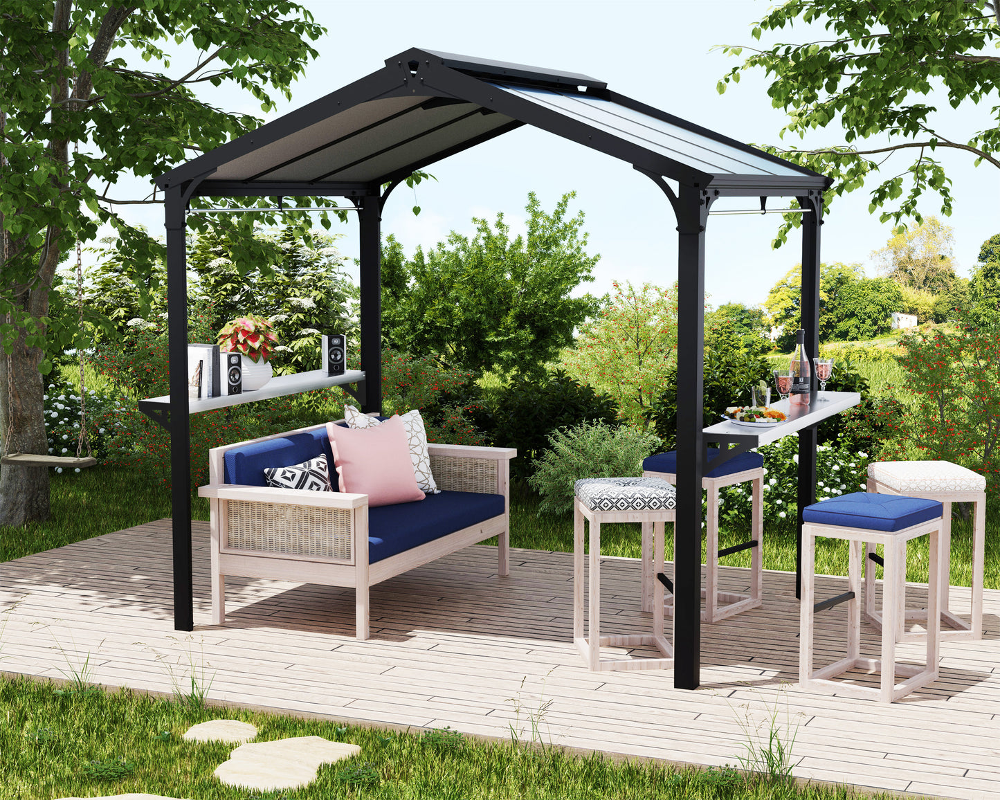 Canopia by Palram Austin 6' x 8' Black/Grey Grill Gazebo