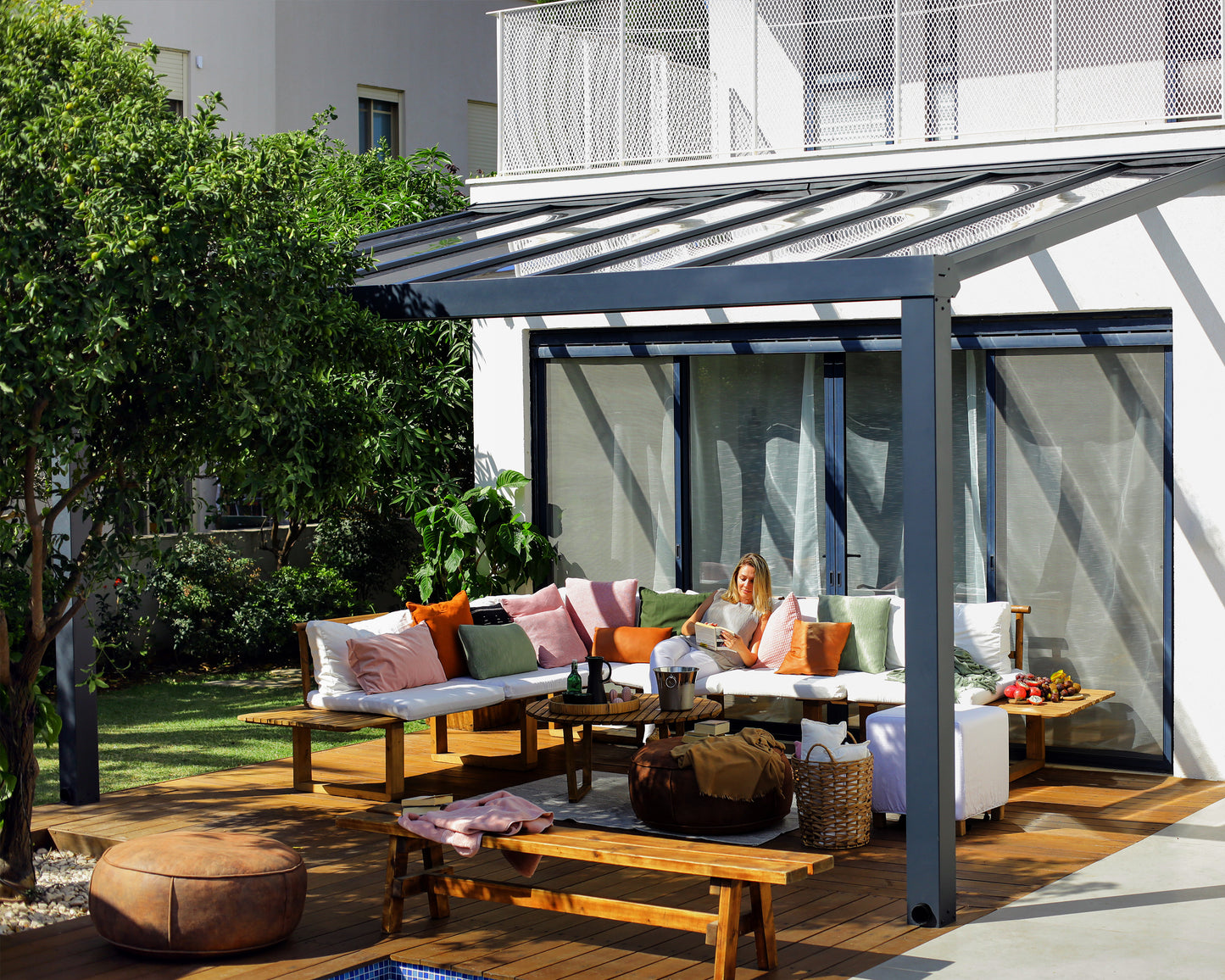 Canopia by Palram Stockholm 11' x 17' Grey/Clear Patio Cover