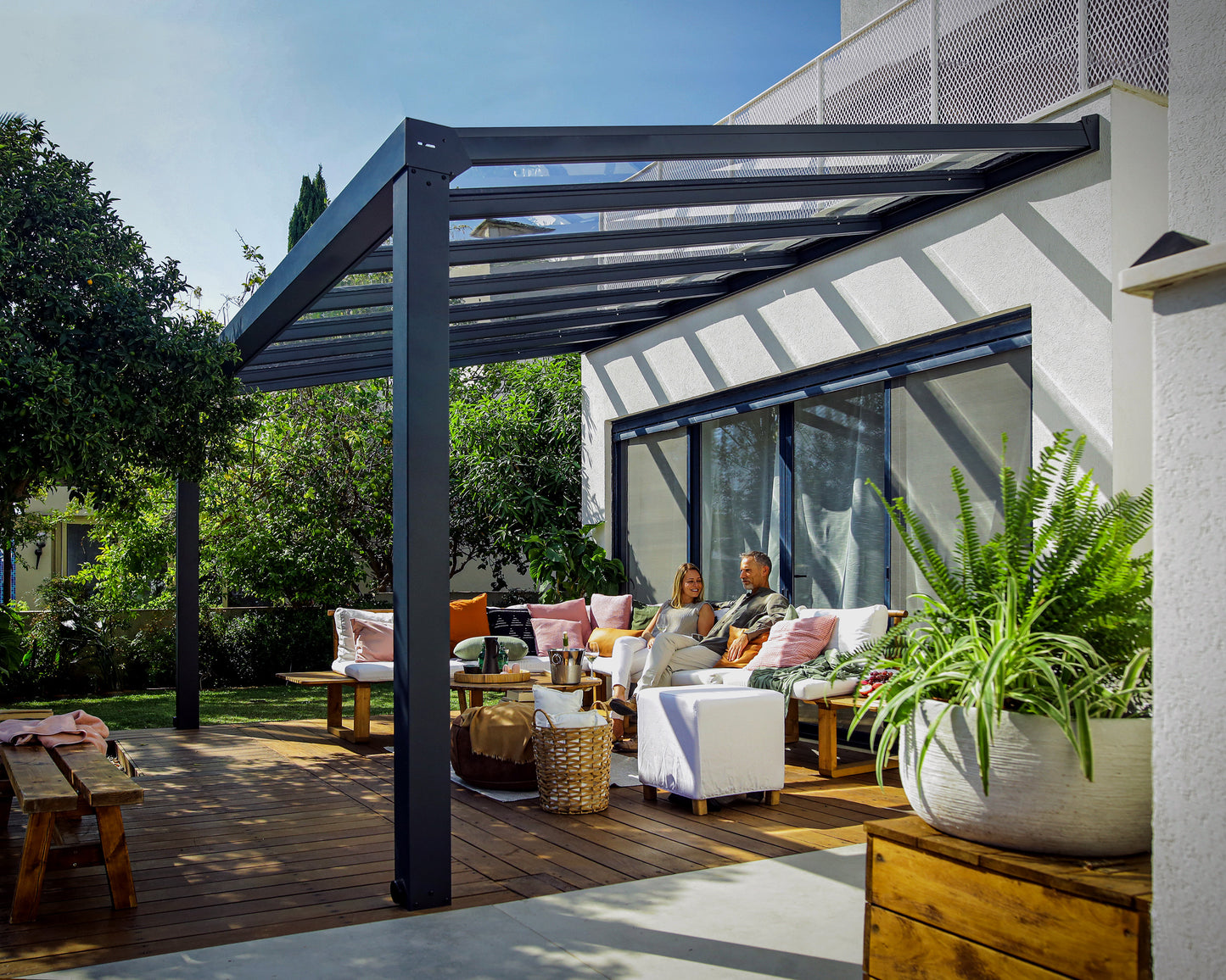 Canopia by Palram Stockholm 11' x 17' Grey/Clear Patio Cover