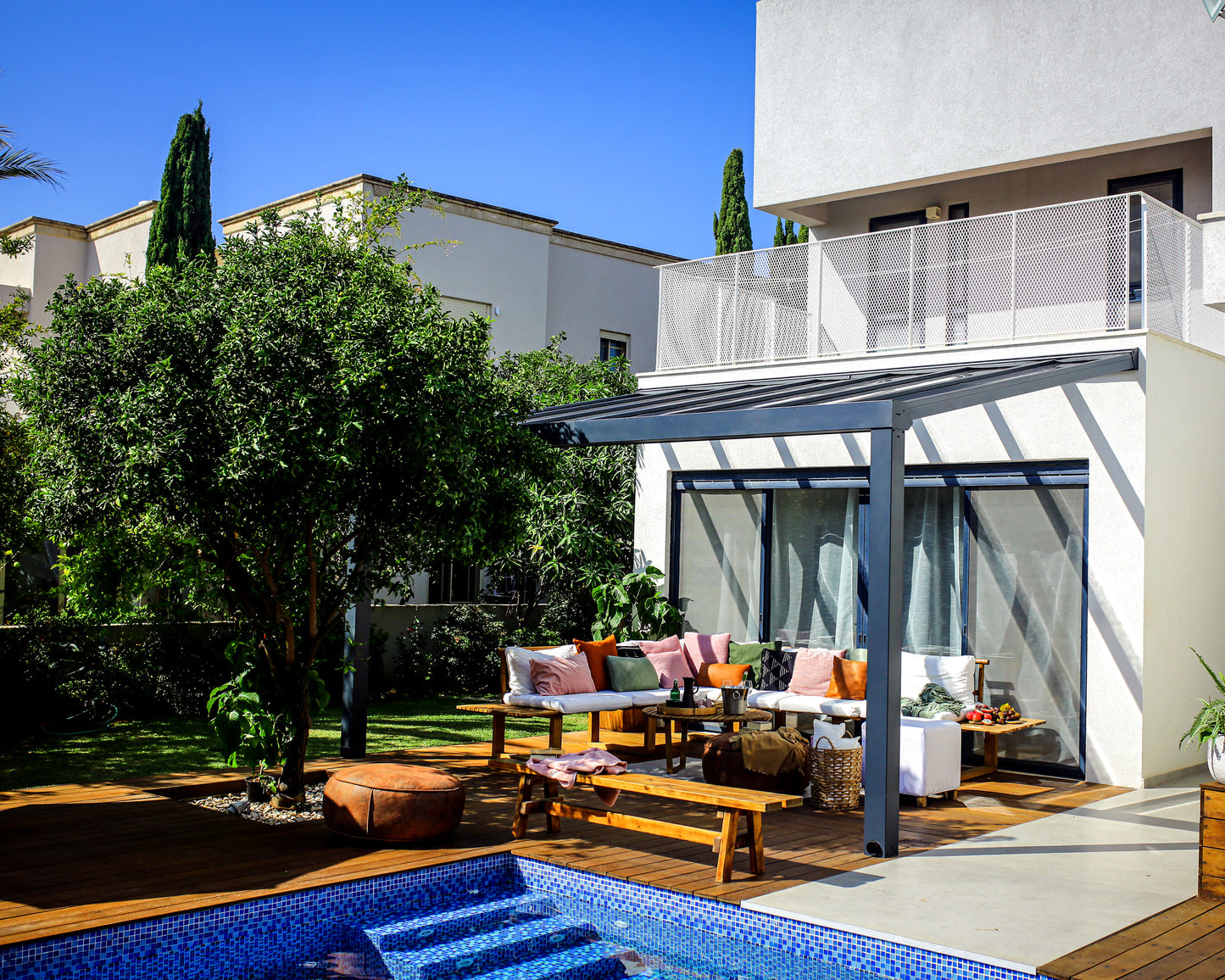 Canopia by Palram Stockholm 11' x 17' Grey/Clear Patio Cover
