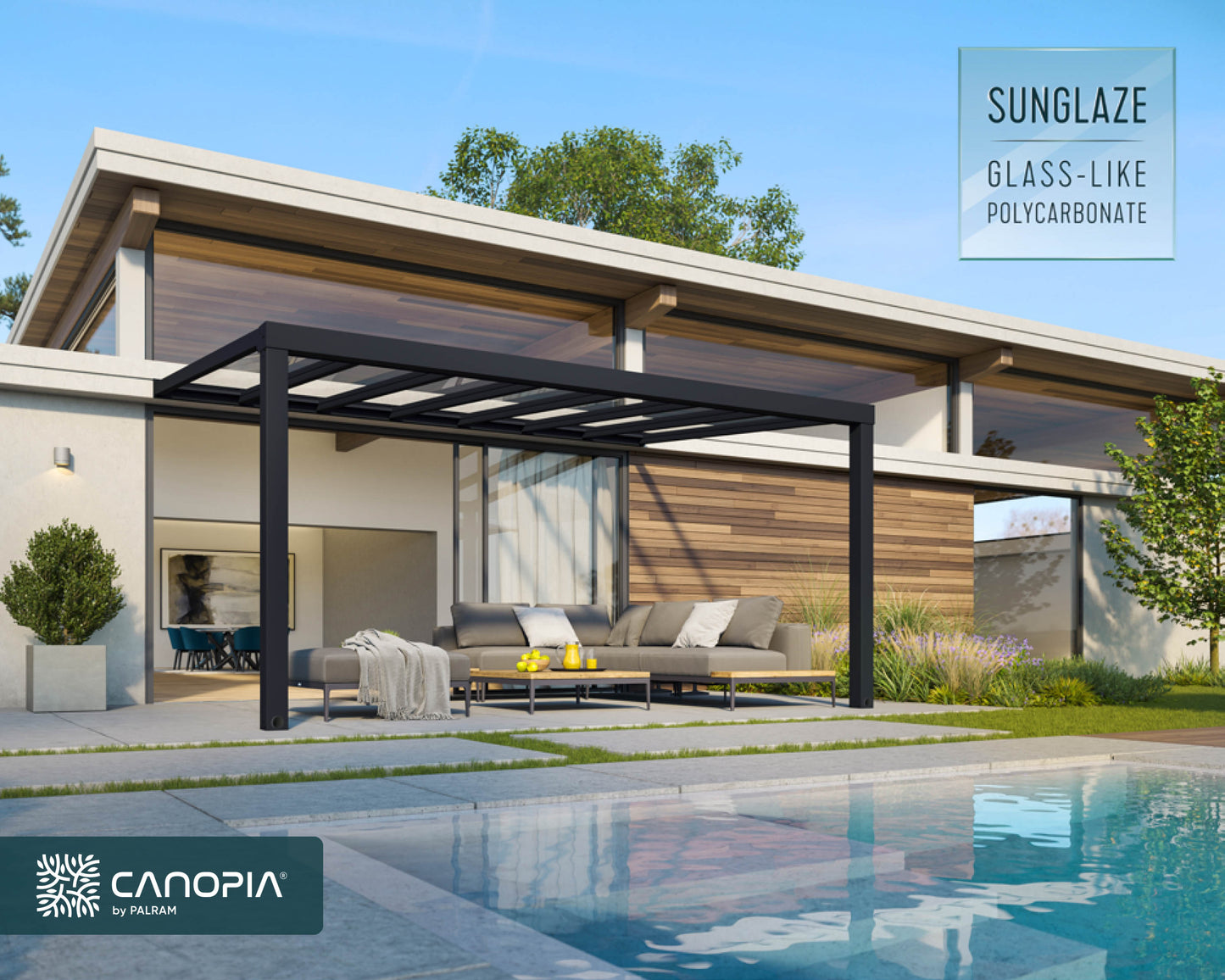 Canopia by Palram Stockholm 11' x 17' Grey/Clear Patio Cover