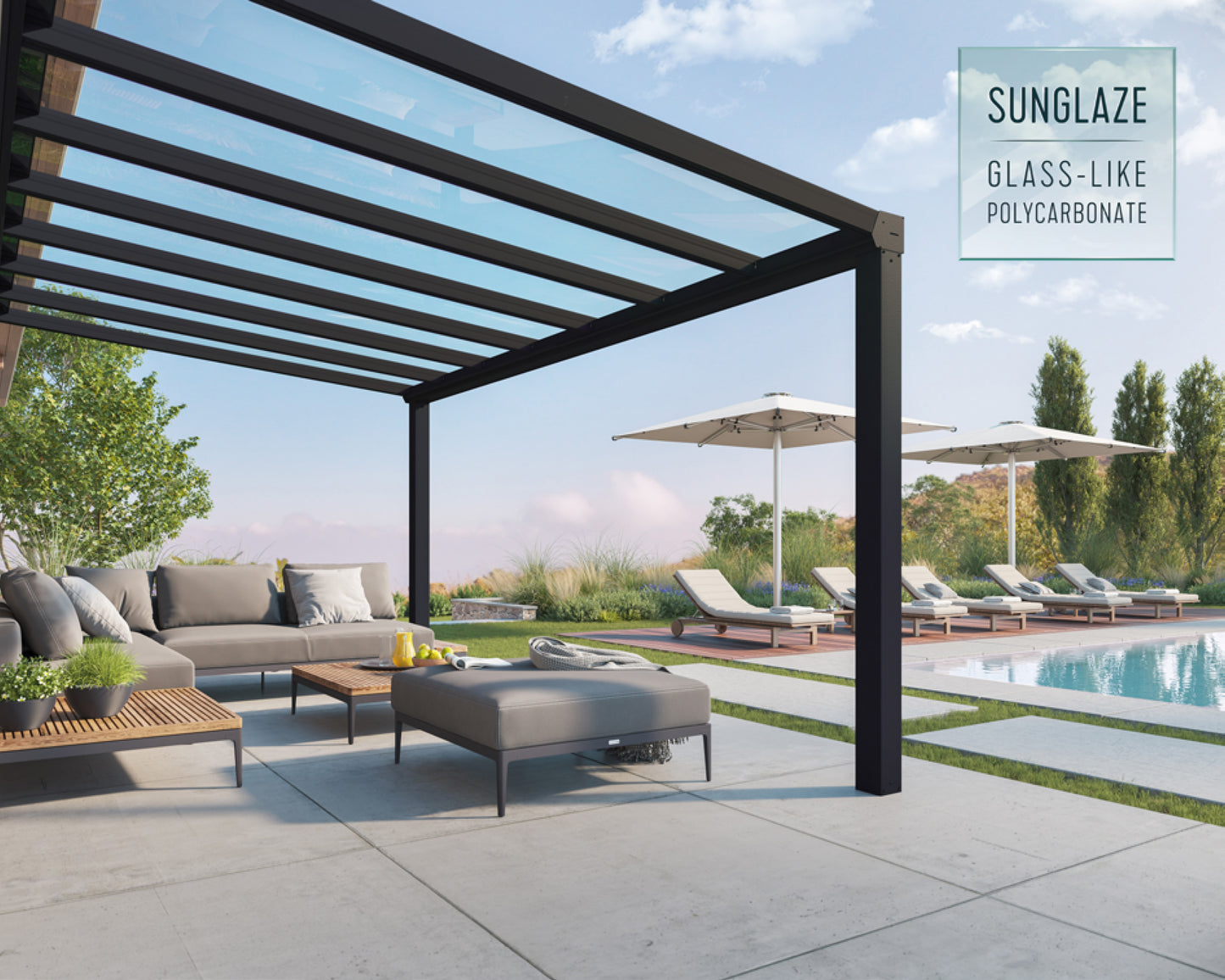 Canopia by Palram Stockholm 11' x 17' Grey/Clear Patio Cover