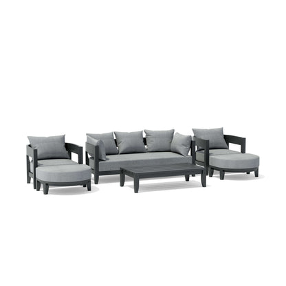 Anderson Teak Coronado 6-Piece Aluminum Deep Seating Set with Cast Slate Cushions