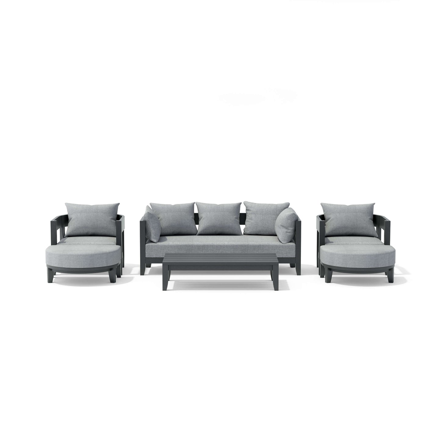 Anderson Teak Coronado 6-Piece Aluminum Deep Seating Set with Cast Slate Cushions
