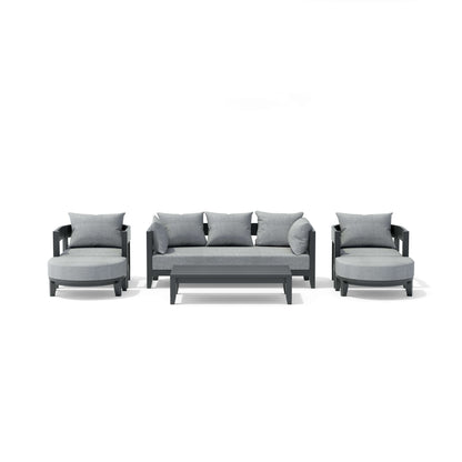 Anderson Teak Coronado 6-Piece Aluminum Deep Seating Set with Cast Slate Cushions