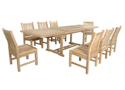 Anderson Teak Bahama Sahara 9-Piece 10' Rectangular Dining Set
