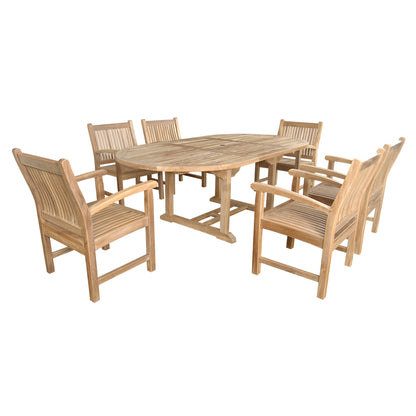 Anderson Teak Bahama Sahara 7-Piece 87" Oval Dining Set