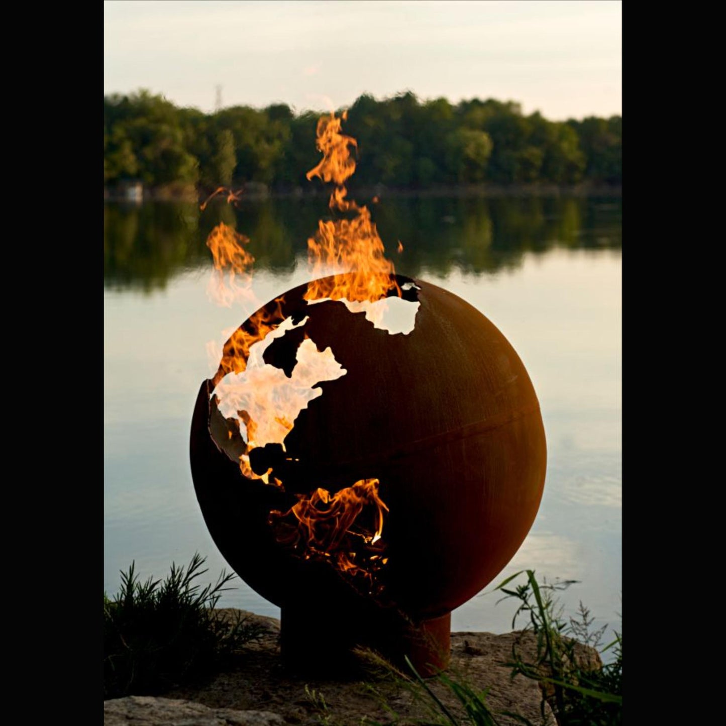 Fire Pit Art Third Rock Steel Wood Burning Fire Pit