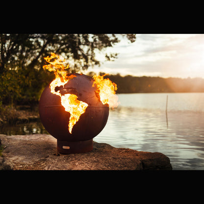 Fire Pit Art Third Rock Steel Wood Burning Fire Pit