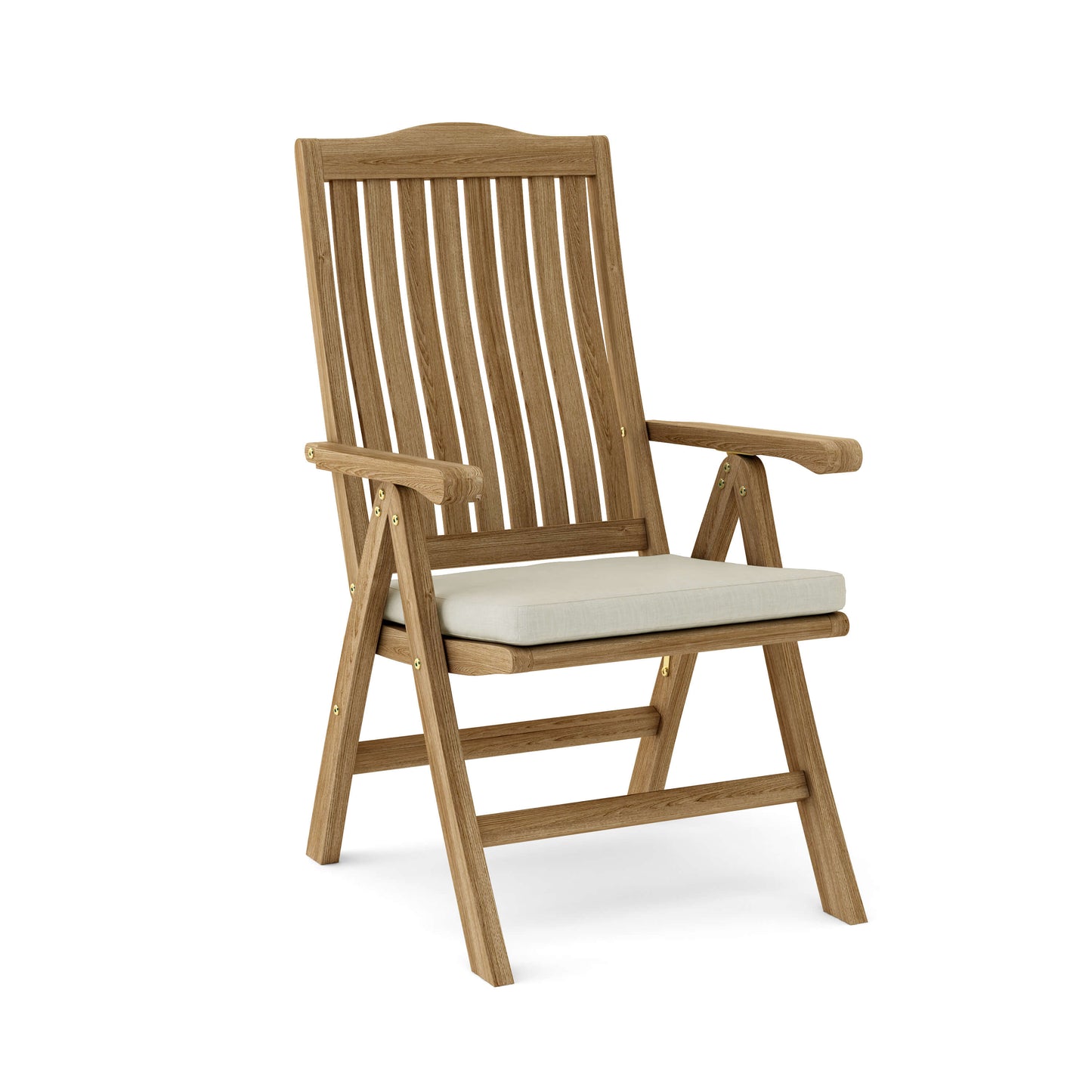 Anderson Teak Katana 5-Position Reclining Folding Armchair with Canvas Natural Cushion