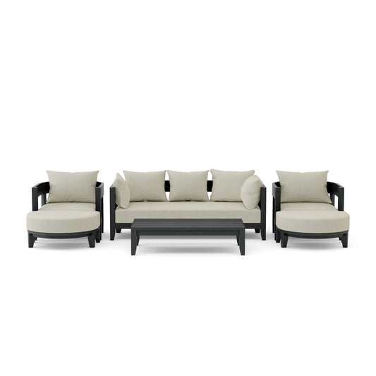 Anderson Teak Coronado 6-Piece Aluminum Deep Seating Set with Canvas Natural Cushions