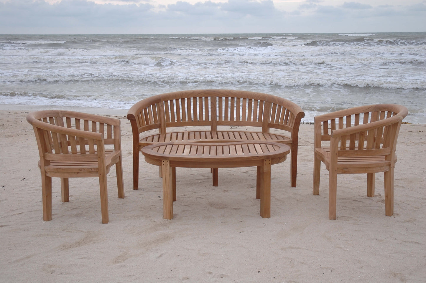 Anderson Teak Curved 3 Seater Extra Thick Bench