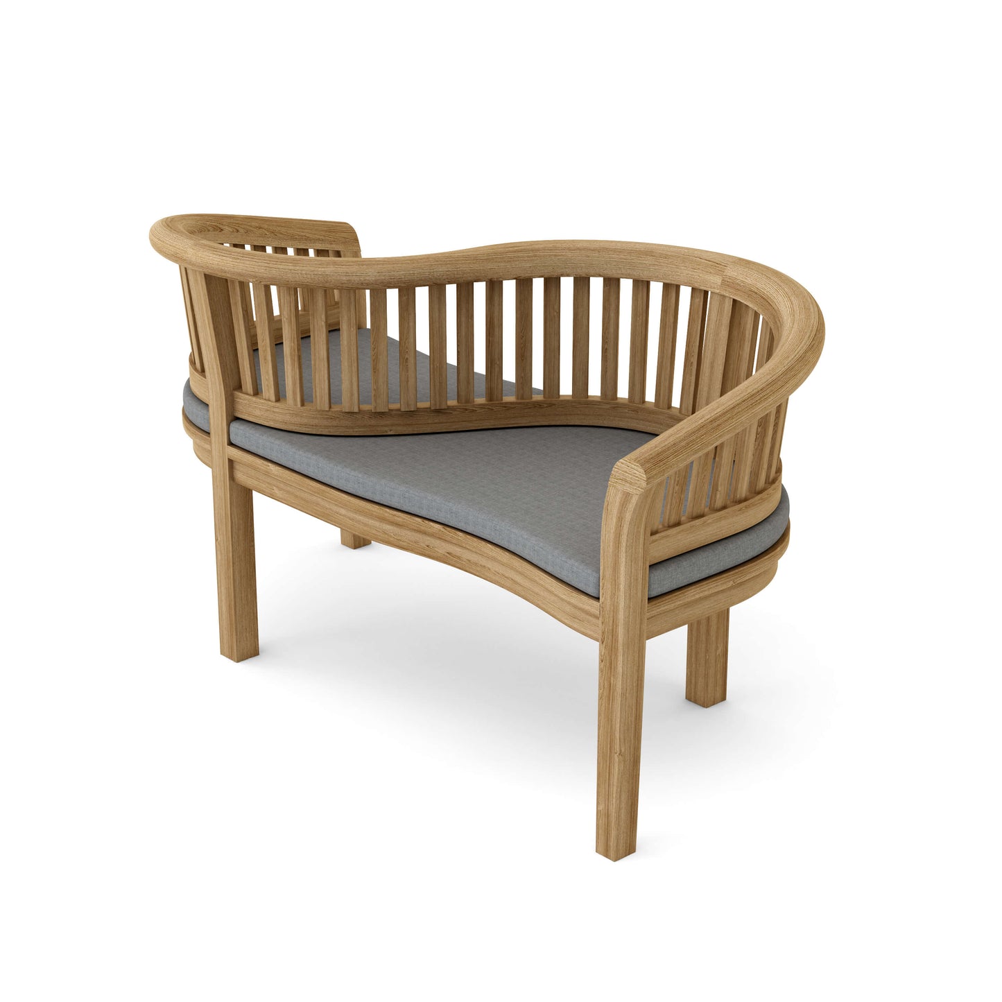Anderson Teak Curved Love Seat Bench with Cast Slate Cushion