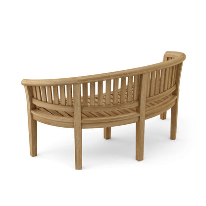Anderson Teak Curved 3 Seater Extra Thick Bench with Cast Slate Cushion
